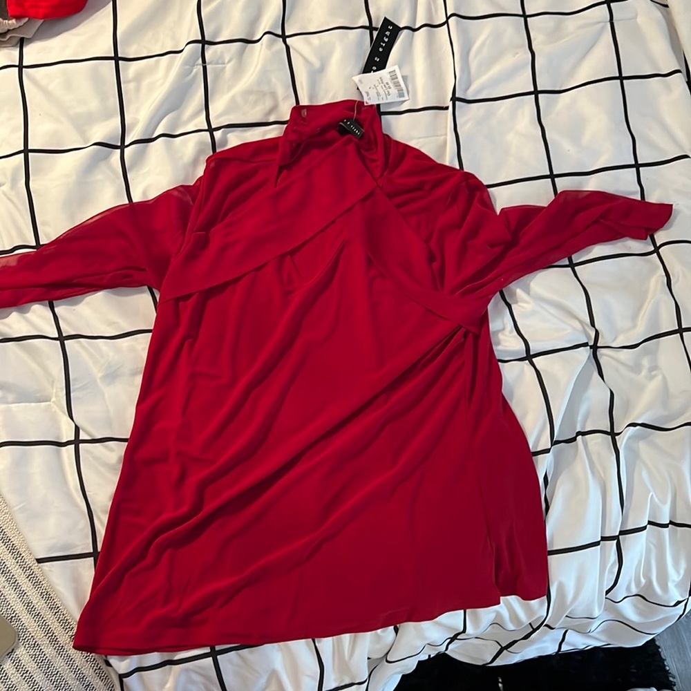 Red dressy long sleeve top